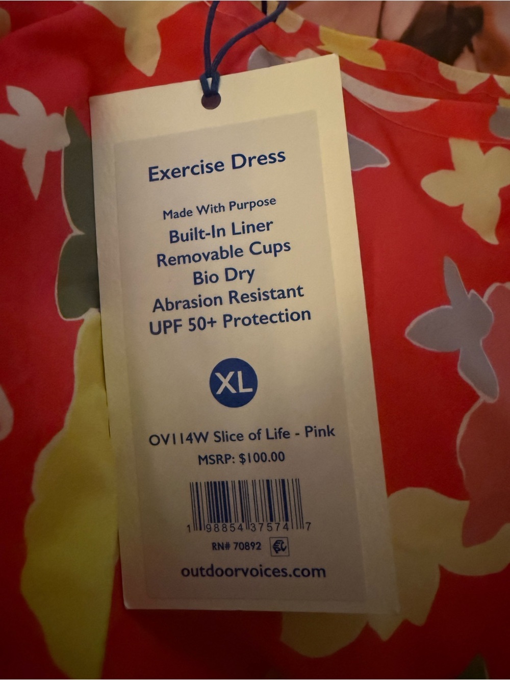 Outdoor Voices Exercise Dress in Slice of Life Pink (Butterfly Print) - Picture 6 of 6
